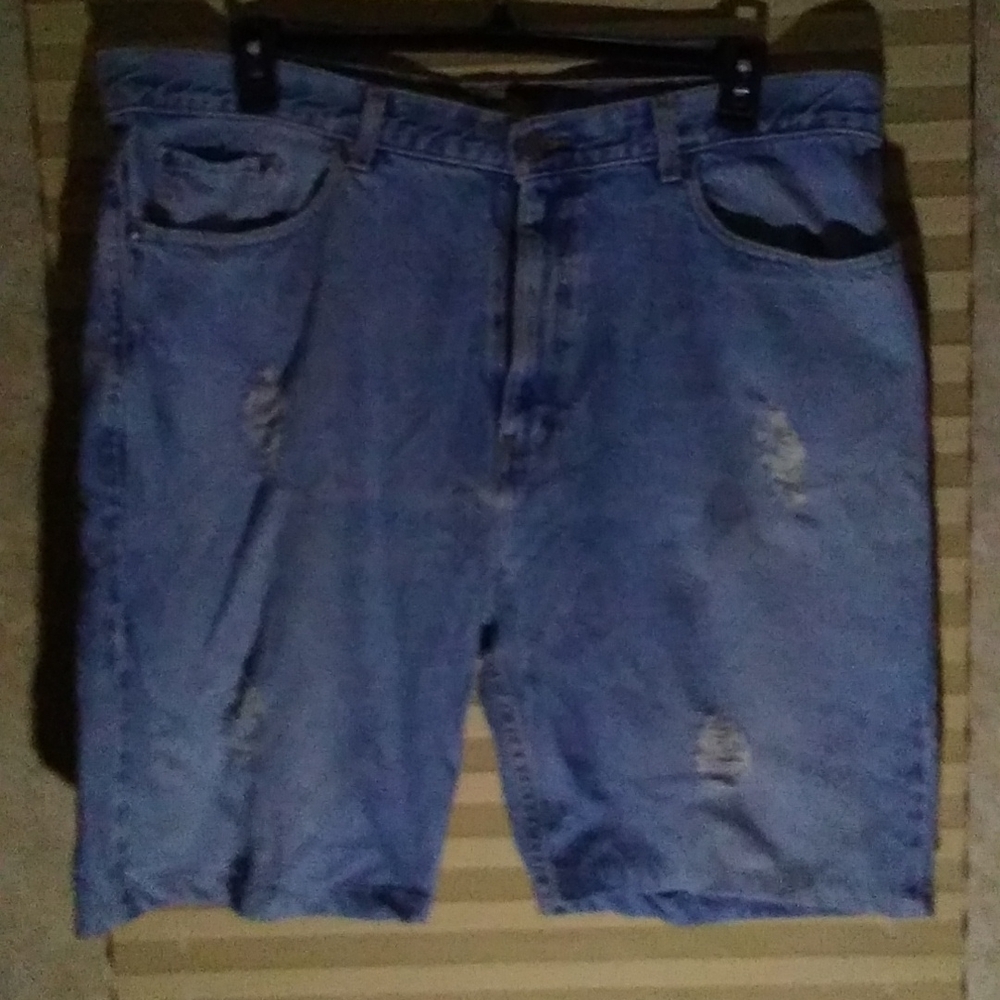 Rustic denim jean shorts